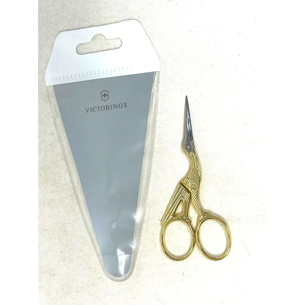 Vintage Victorinox Golden Crane Stork Bird Scissors Gold Sewing Embroidery 3-1/2
